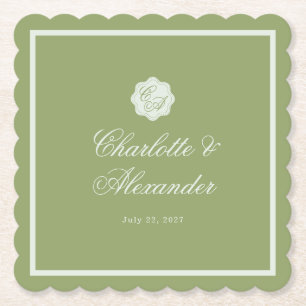 Sous-verre en papier de mariage en calligraphie ve