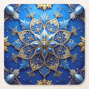 Sous-verre en papier décoratif bleu pour les fêtes