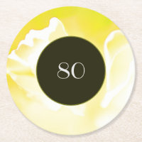 Sous-verre en papier floral abstrait jaune