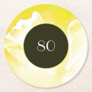 Sous-verre en papier floral abstrait jaune