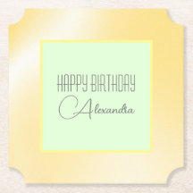 Sous-verre en papier "Joyeux Anniversaire" au citr