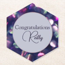 Sous-verre en papier personnalisable Berry Sparkle