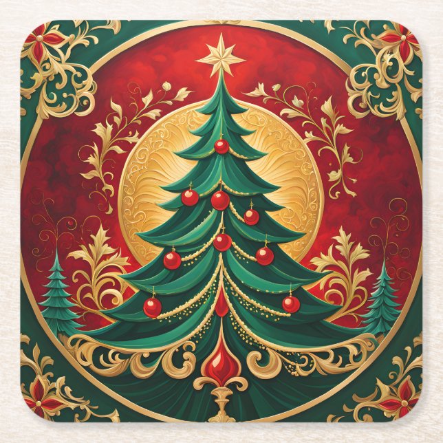 Sous-verre en papier pour sapin de Noël (Devant)