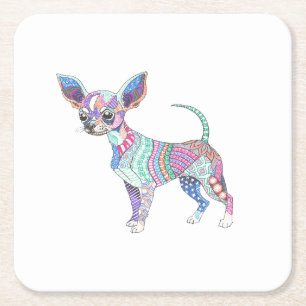 Sous-verre en papier vibrant Chihuahua