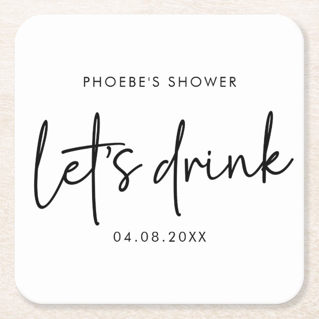 Sous-verre pour la Baby Shower de la mariée, écrit (Devant)