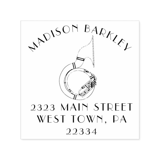 Sousaphone Marching Band Music Teacher Musiker Permastempel (Design)