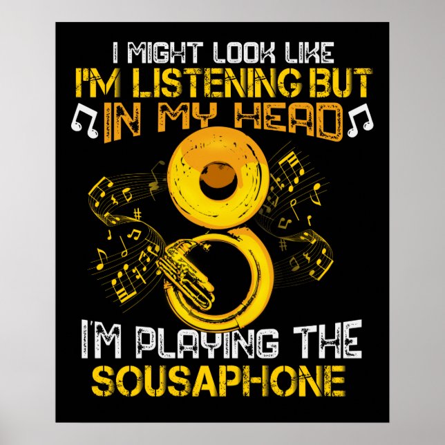 Sousaphone Player Marching Band Geschenk Männer Tu Poster (Vorne)