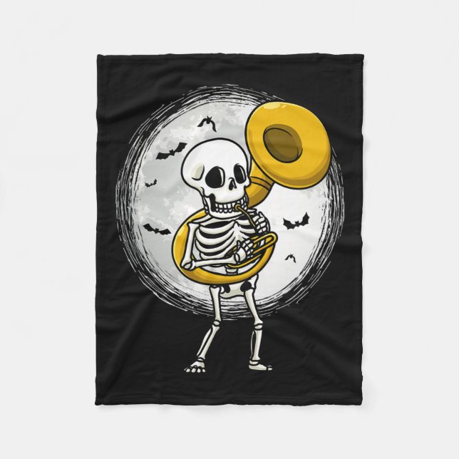 Sousaphone Tuba Instrument Halloween Band spielen Fleecedecke (Vorderseite)
