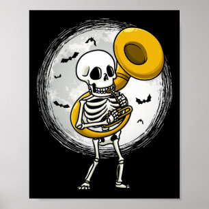 Sousaphone Tuba Instrument Halloween Band spielen Poster