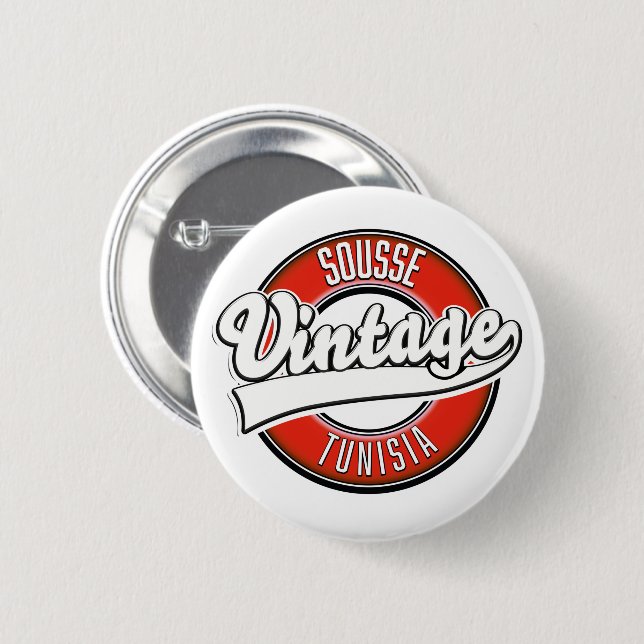 Sousse tunisia Vintages Logo Button (Vorne & Hinten)