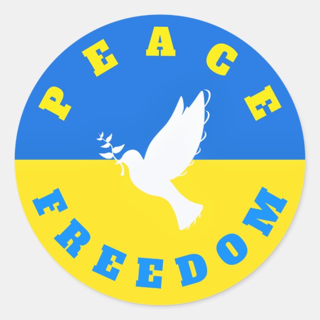 Soutenez l'Ukraine Stickers Peace Dove drapeau ukr (Devant)