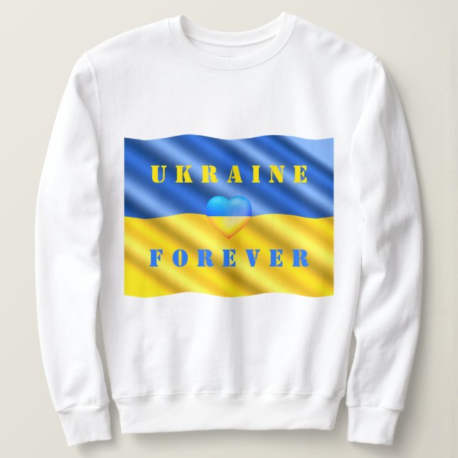 Soutenez l'Ukraine Sweatshirt drapeau ukrainien Co (Design devant)
