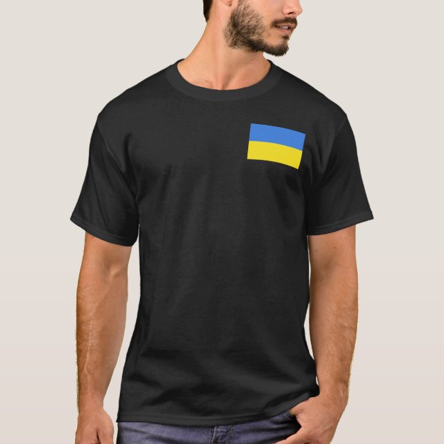 Soutenez l'Ukraine T-shirt drapeau ukrainien (Devant)