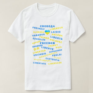 Soutenez l'Ukraine T-shirt Liberté Texte Internati