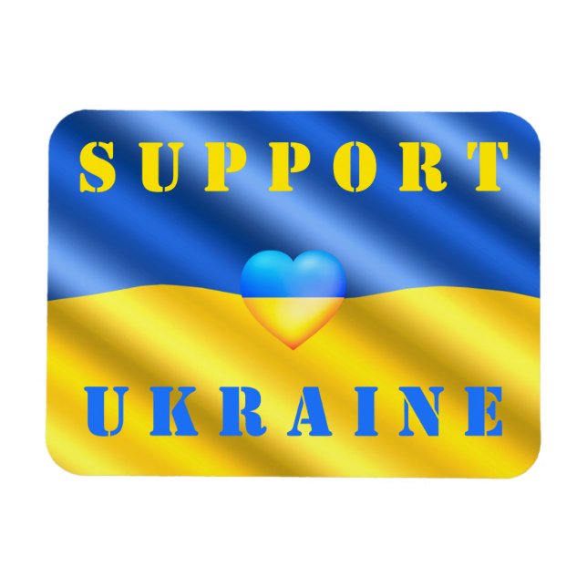 Soutenez Ukraine Magnet drapeau ukrainien - Libert (Horizontal)