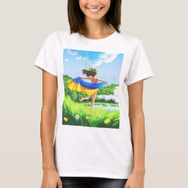 Soutenez Ukraine Paysage T-shirt drapeau ukrainien