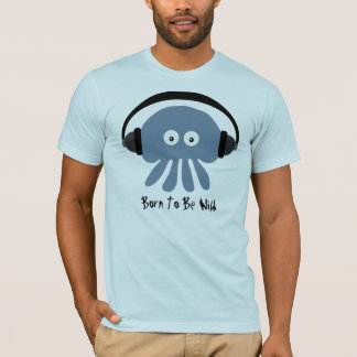 Soutenu pour être T-shirt bleu sauvage de méduses
