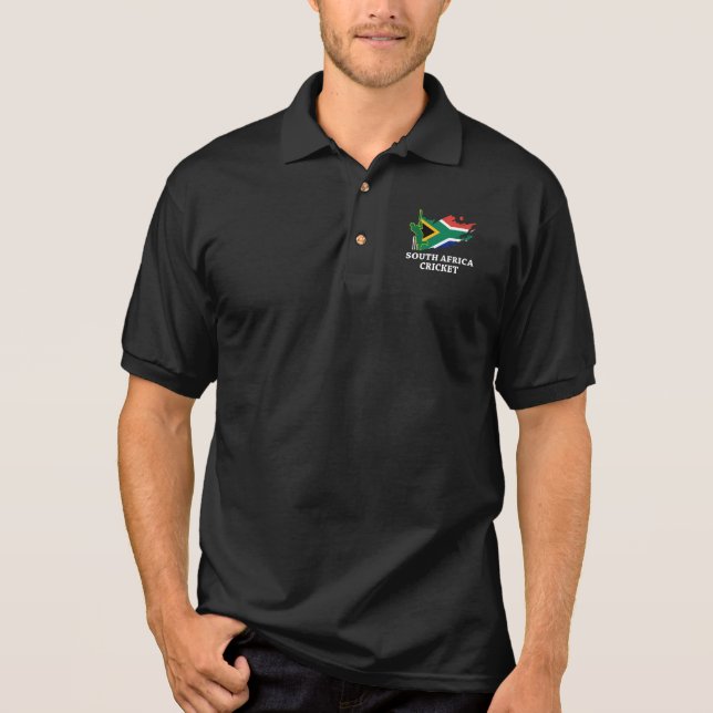 South Africa Cricket Flag Pinselstriche Stroke Ges Polo Shirt (Vorderseite)