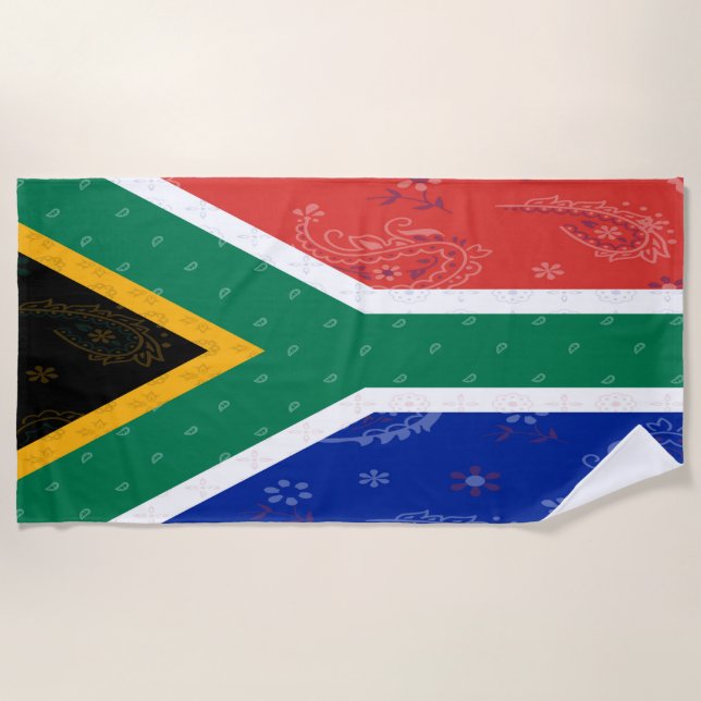 South AFrica Flag Beach Handtuch (Vorderseite)