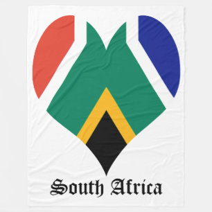 South Africa flagheart - Bokke Fleecedecke
