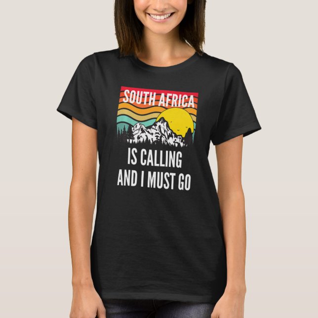 South Africa Is Calling And I Must Go, Wavy Sunset T-Shirt (Vorderseite)