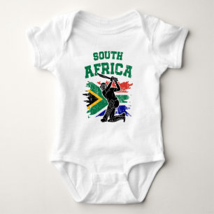 South African Cricket, South Africa Flag Flag Fan  Baby Strampler