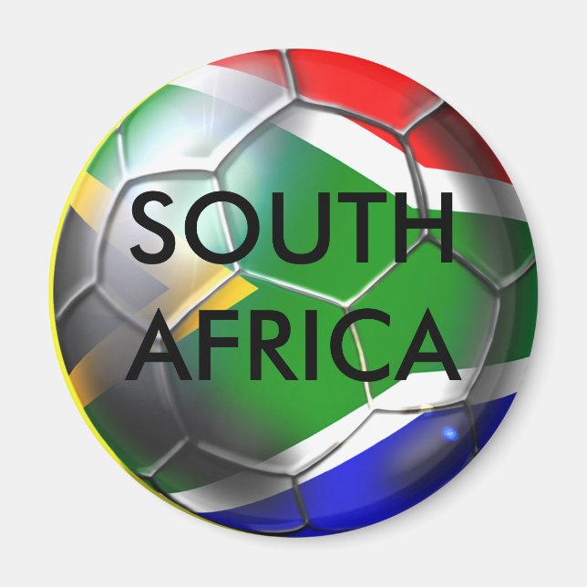 South African deep Nut Soccer Ball Artwork Magnet (Vorne)