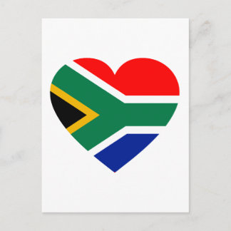 South African Flag Heart Postkarte