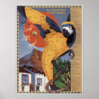 South America Map Poster