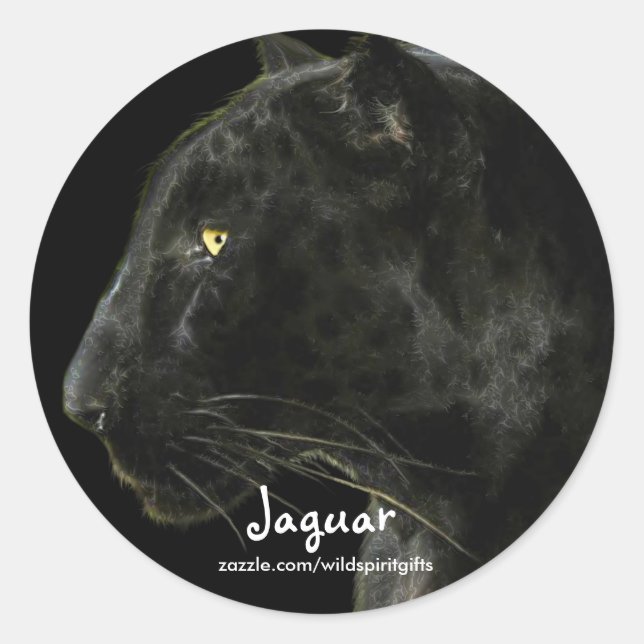 South American Black Jaguar Wildlife Collector Runder Aufkleber (Vorderseite)