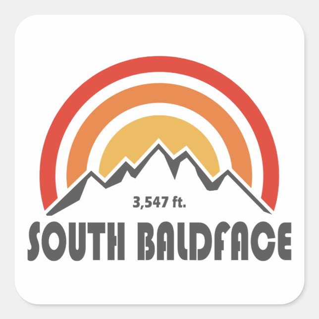 South Baldface New Hampshire Quadratischer Aufkleber (Vorderseite)