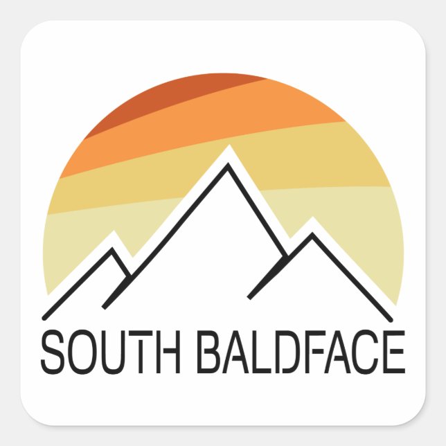 South Baldface New Hampshire Retro Quadratischer Aufkleber (Vorderseite)