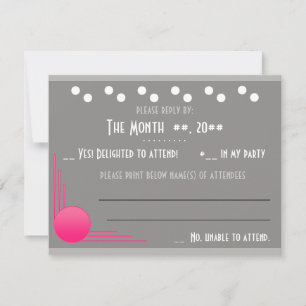 South Beach Deco Hochzeit (Antwort) RSVP Karte