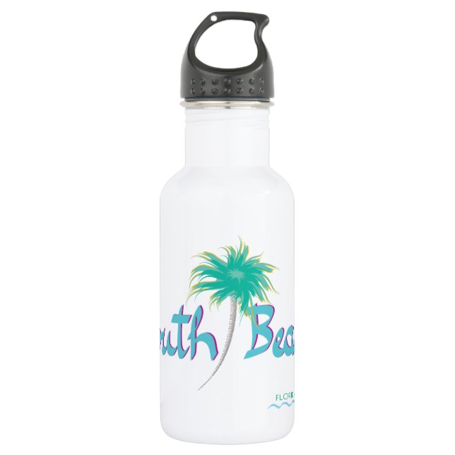 South Beach, FL Edelstahlflasche (Vorderseite)