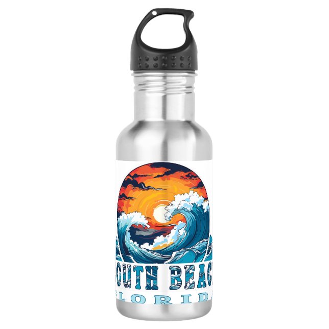 South Beach Florida Edelstahlflasche (Vorderseite)