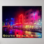 South Beach, Miami, Florida Art Deco Poster<br><div class="desc">Art Deko Gebäude auf Ocean Drive,  South Beach,  Miami,  FL.</div>