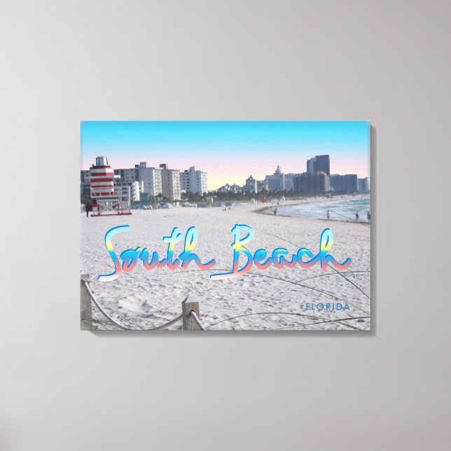South Beach Miami, Florida City View Leinwanddruck (Vorderseite)