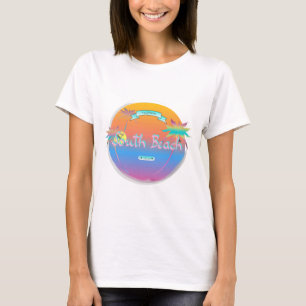 South Beach, Miami, Florida mit Palmen T-Shirt