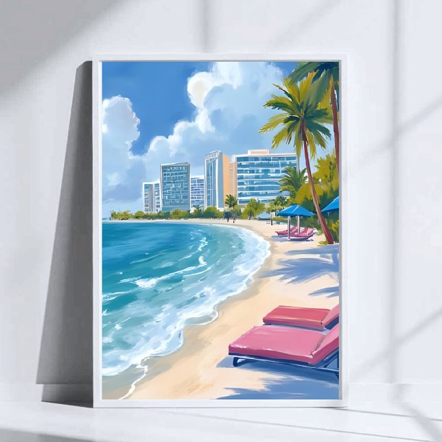 South Beach Miami Florida Watercolor Painting Poster (Von Creator hochgeladen)