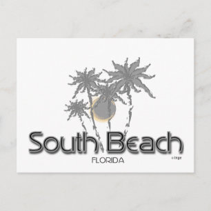 South Beach Miami Gray Palms Postkarte