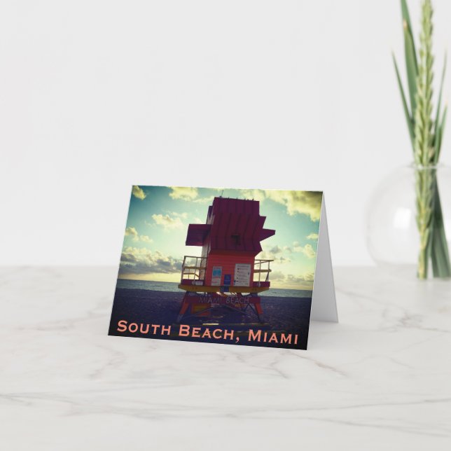 South Beach, Miami Lifeguard Stand (Ocean Rescue) Dankeskarte (Vorderseite)