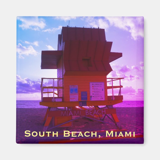 South Beach, Miami Lifeguard Stand (Ocean Rescue) Magnet (Vorne)