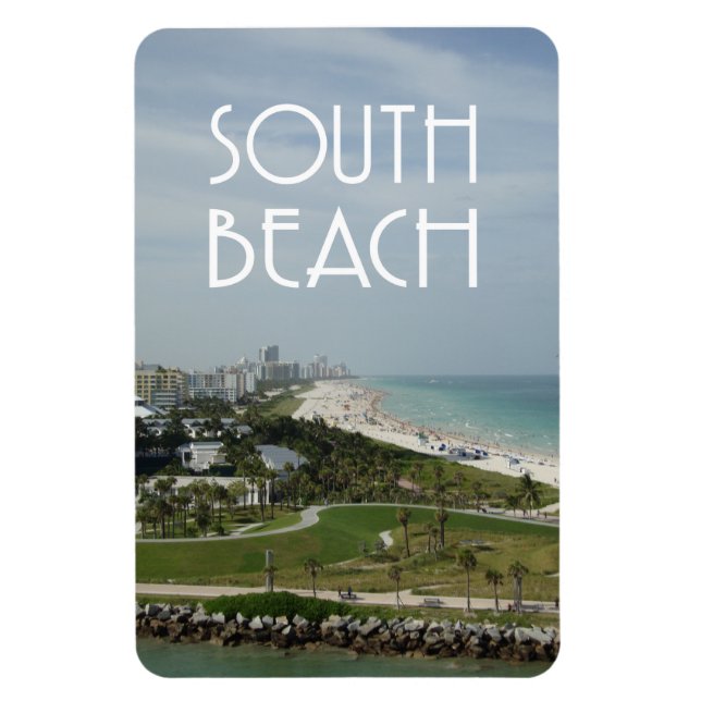 South Beach Miami Skyline-Foto Magnet (Vertikal)