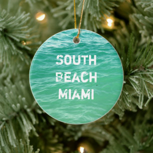 South Beach Miami Wasser, Strandball, Sand, Handtu Keramik Ornament