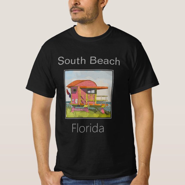 South Beach Pink Art Deko, Lifeguard Tower T-Shirt (Vorderseite)