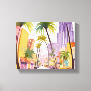 South Beach Sommer   Miami Street Aquarell Leinwanddruck