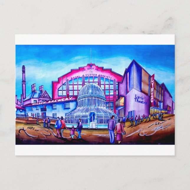 South Belfast mit Lyric Theater & Kings Hall Postkarte (Vorderseite)