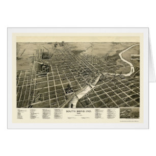 South Bend, DANS la carte panoramique - 1890