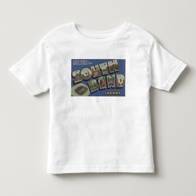 South Bend, Indiana - große Buchstabe-Szenen Kleinkind T-shirt (Vorderseite)