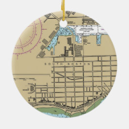 South Boston Chart Keramik Ornament